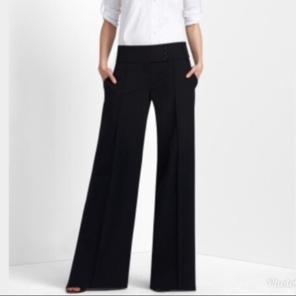 BCBG MAX AZRIA black wide leg Tabatha pant size 12